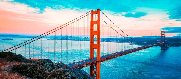 Ünlü Golden Gate Köprüsü, San Francisco, Özel Fotoğraf İşlemi.