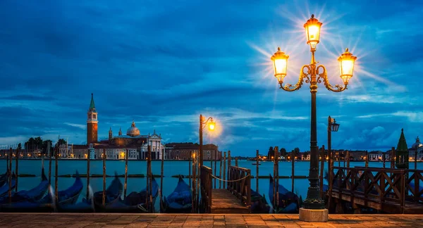 Geceleri Venedik Ten San Giorgio Maggiore Manzarası Talya — Stok fotoğraf