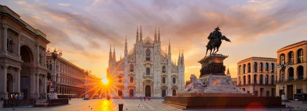 Duomo Vid Soluppgången Milano Europa — Stockfoto