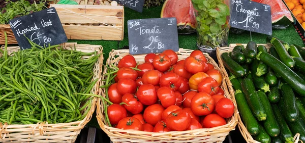 Tomates Feijão Mercado Francês — Fotografia de Stock