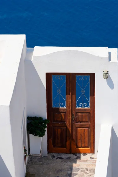 Dveře Oie Santorini Řecko — Stock fotografie