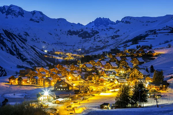 View of Saint Jean d'Arves by night — Stock Photo, Image