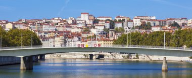 Lyon ve Saone panoramik manzarasının rive