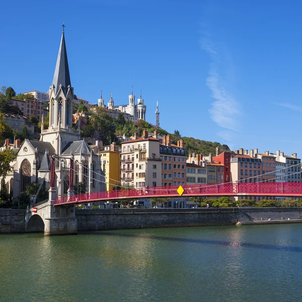 Beroemde uitzicht over Lyon stad — Stockfoto