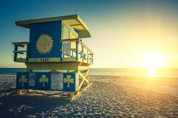 Miami South Beach nascer do sol, processamento fotográfico especial — Fotografia de Stock