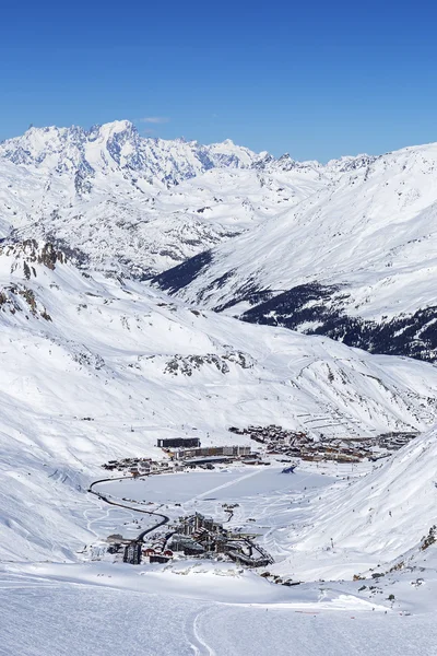 Widok z Tignes w zimie — Zdjęcie stockowe