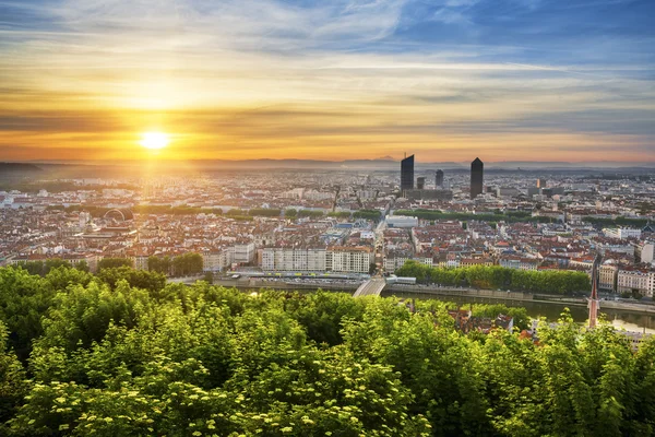 Vue de Lyon au lever du soleil — Photo