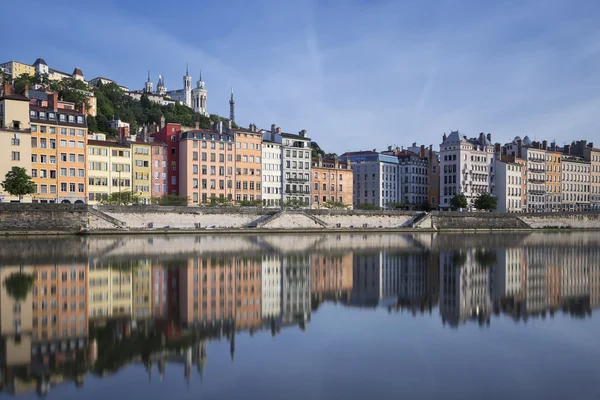 Saone river und reflexion — Stockfoto