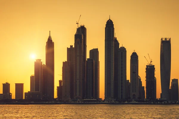 View of Dubai with sun — Stock Photo, Image