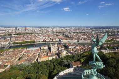 View of Lyon from the top of Notre Dame de Fourviere clipart