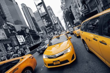 At Times Square sarı taksi