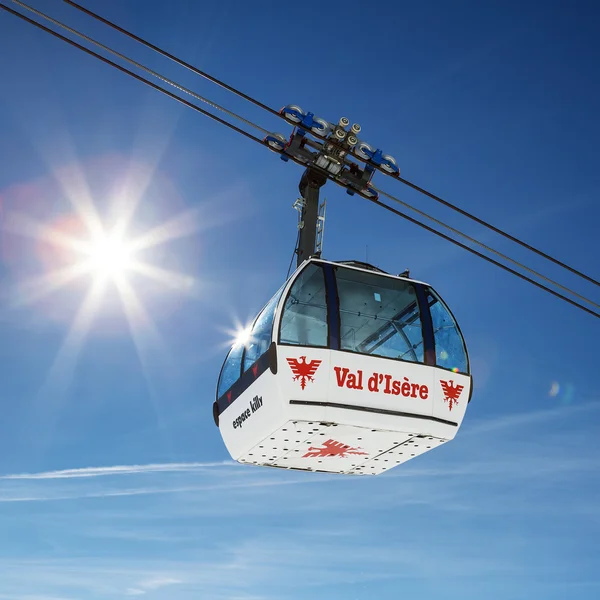 Famous cable way in Val d'Isere — Stock Photo, Image