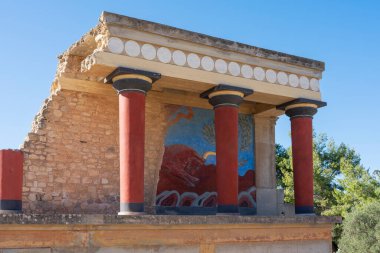 Yunanistan 'ın Girit kentindeki ünlü Knossos sarayı