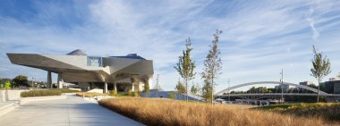 Panoramic view of Musee des Confluences clipart