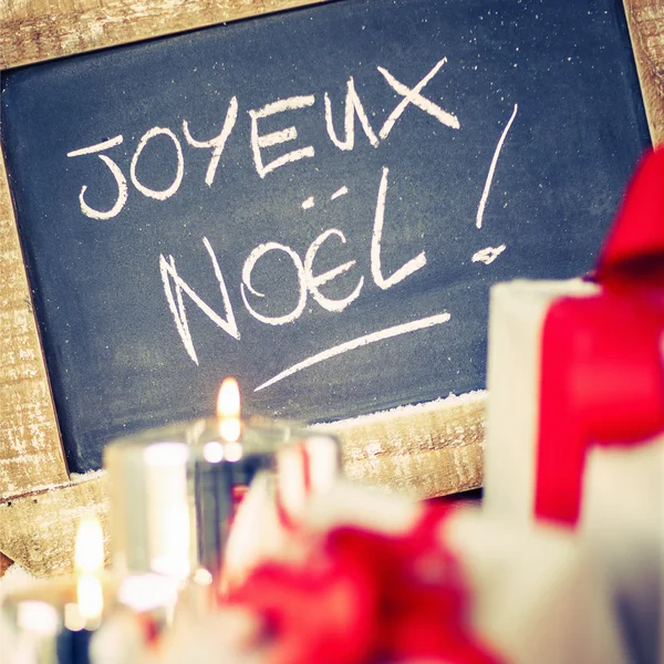"Joyeux Noel" on a slate — Stock Photo, Image