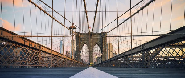 Panoramic view on Brooklyn Bridge — Stock Photo, Image