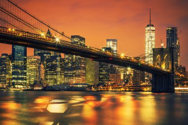 New York'un Manhattan midtown gün batımında