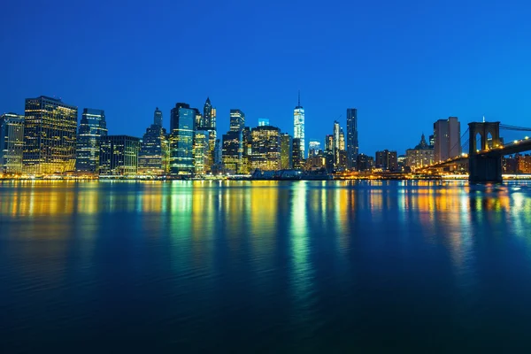 Ciudad de Nueva York Manhattan centro al atardecer — Foto de Stock