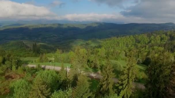 Karpat Dağları kuş uçuş yaz — Stok video