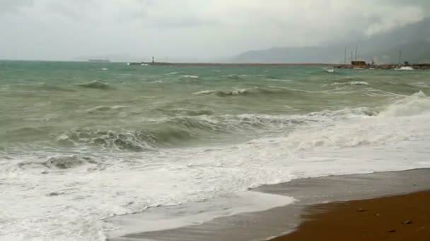 Burza na plaży w Turcji — Wideo stockowe