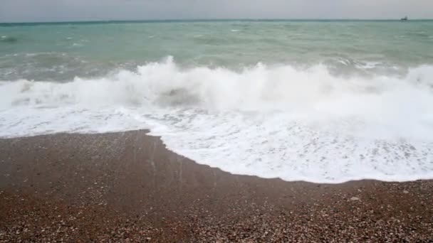 Burza na plaży w Turcji — Wideo stockowe