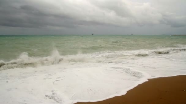 Burza na plaży w Turcji — Wideo stockowe