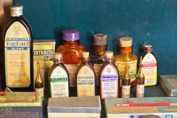 Antiguo museo de farmacia Imágenes de stock libres de derechos