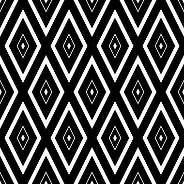 Siyah beyaz eşkenar dörtgenleri olan kusursuz bir arkaplan