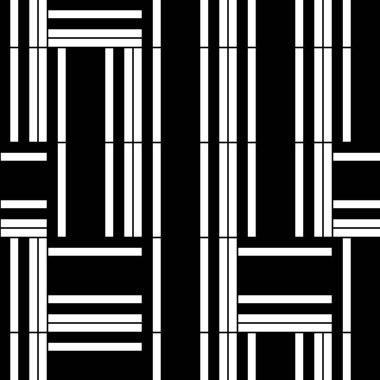 Yatay ve dikey siyah bantlı kusursuz desen