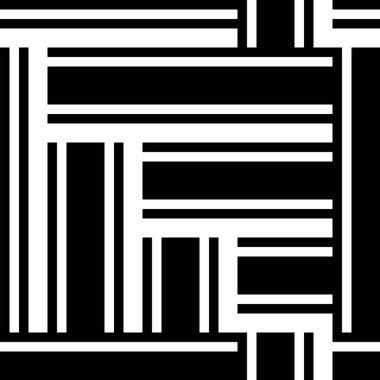 Yatay ve dikey siyah bantlı kusursuz desen