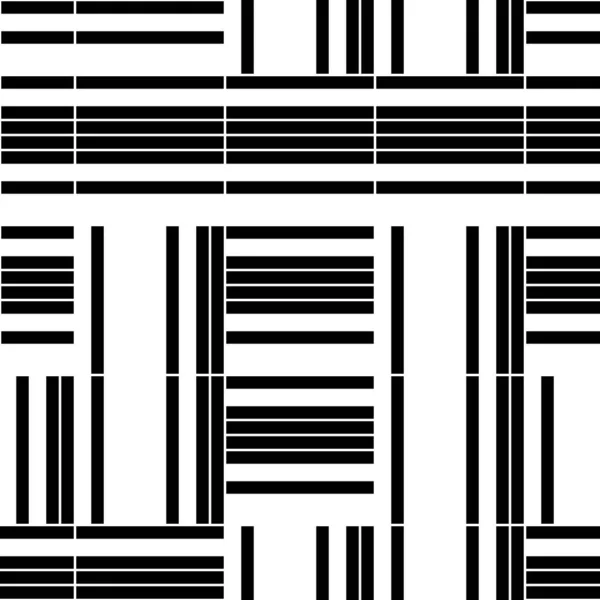 Seamless Pattern Horizontal Vertical Black Bands — Stock Vector