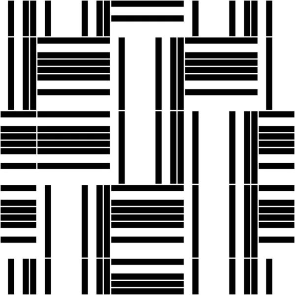 Seamless Pattern Horizontal Vertical Black Bands — Stock Vector