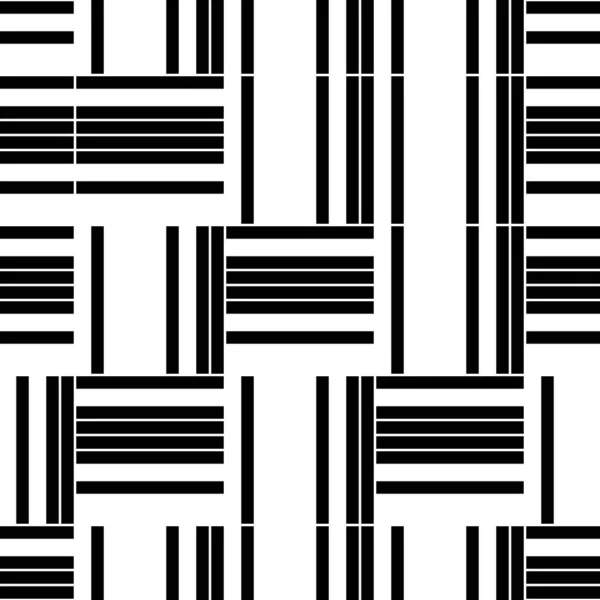 Безшовний Візерунок Горизонтальними Вертикальними Чорними Смугами — стоковий вектор