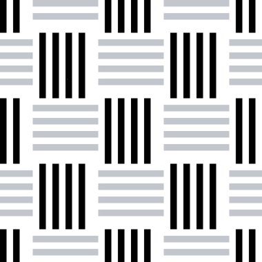 Yatay ve dikey siyah segmentlere sahip kusursuz desen