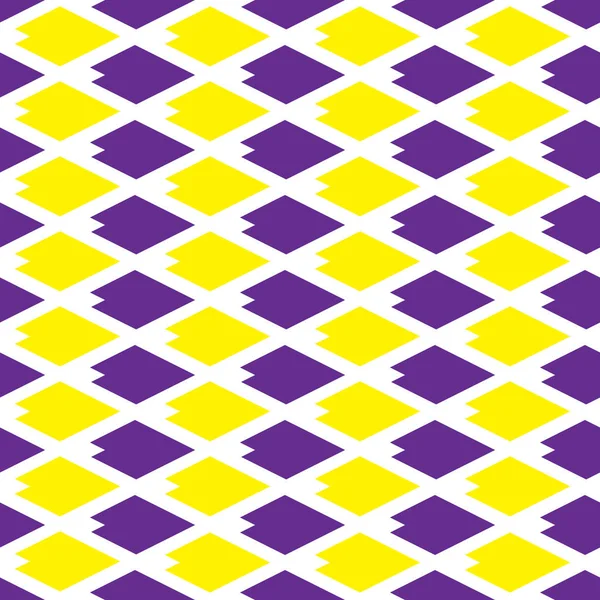 Texture Moderne Sans Couture Aux Formes Géométriques Jaunes Violettes — Image vectorielle