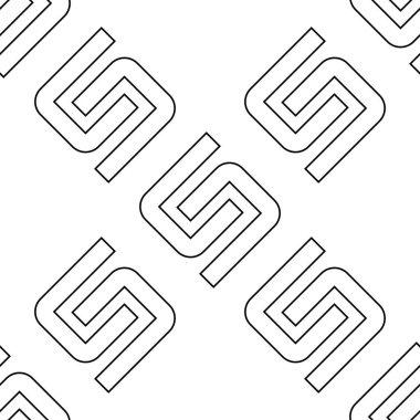 Siyah S harfli pürüzsüz desen