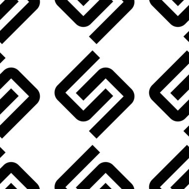 Siyah S harfli pürüzsüz desen