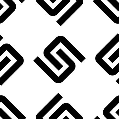 Siyah S harfli pürüzsüz desen