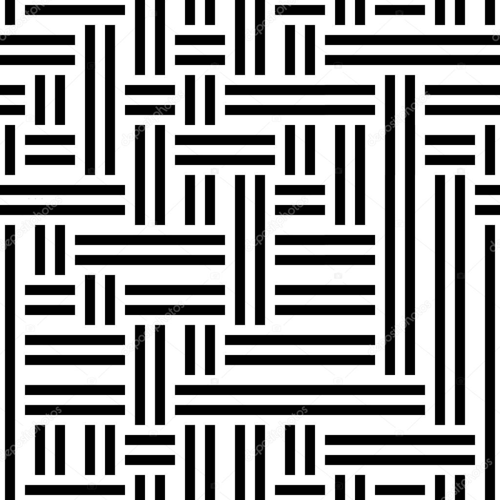 Seamless pattern with horizontal and vertical black segments