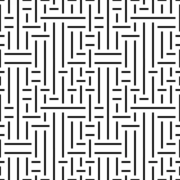 Бесшовный Рисунок Горизонтальными Вертикальными Черными Сегментами — стоковый вектор