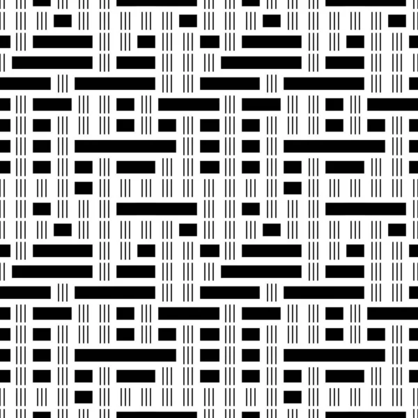 Seamless Pattern Horizontal Vertical Black Segments — Stock Vector