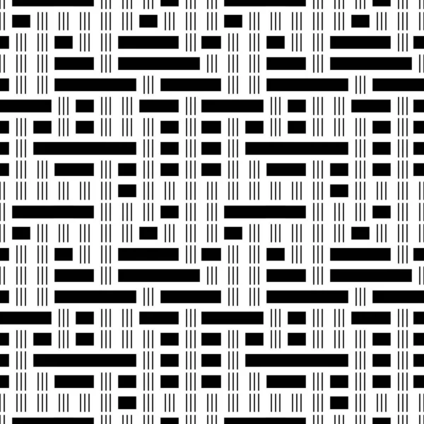 Modèle Sans Couture Avec Des Segments Noirs Horizontaux Verticaux — Image vectorielle