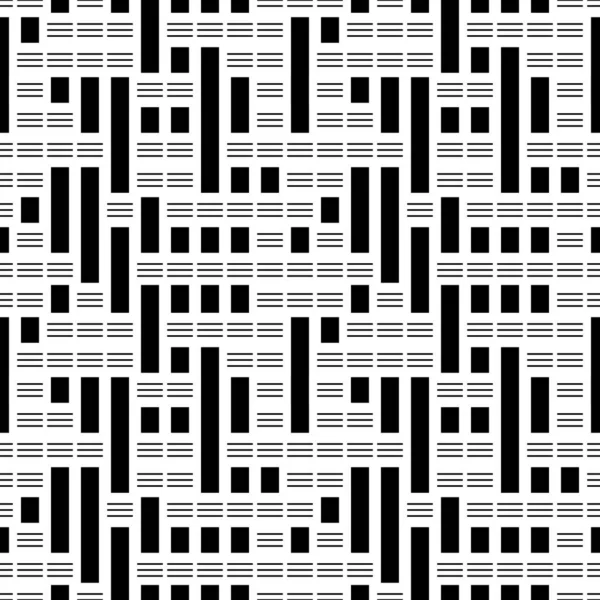 Naadloos Patroon Met Horizontale Verticale Zwarte Segmenten — Stockvector