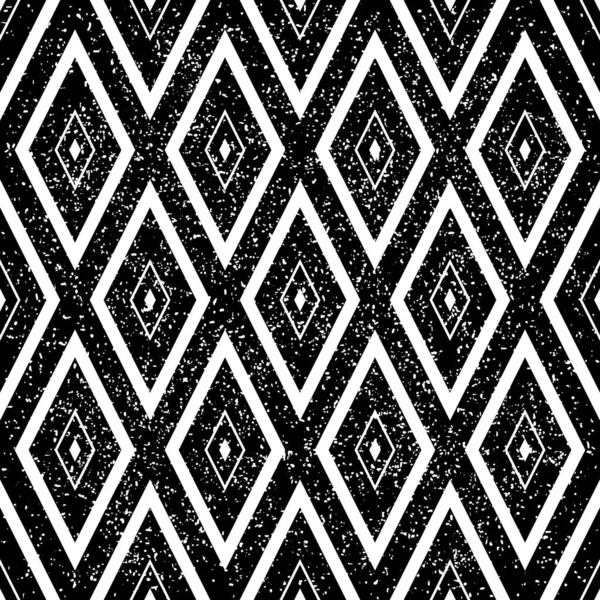 Grunge Nahtloses Muster Mit Weißen Rauten — Stockvektor