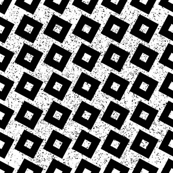 Гранж Бесшовная Текстура Черно Белыми Квадратами — стоковый вектор