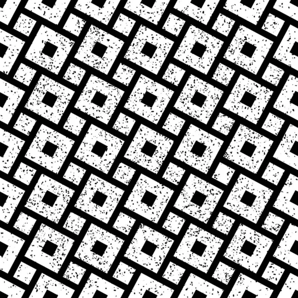 Гранж Бесшовная Текстура Белыми Черными Квадратами — стоковый вектор
