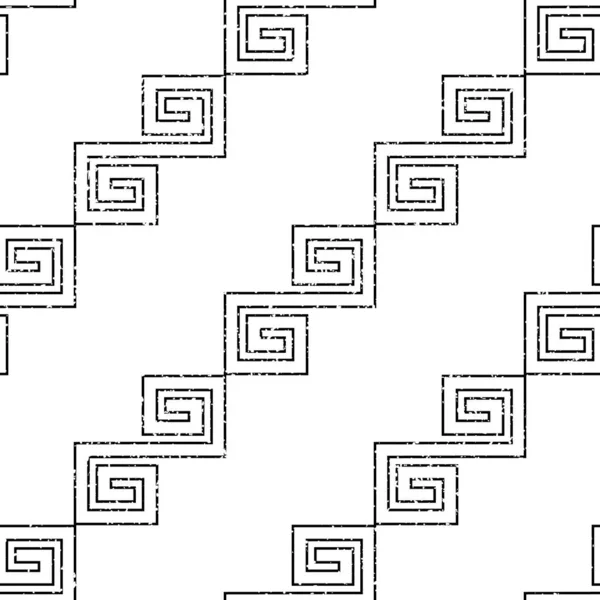 Grunge Patrón Sin Costura Con Contorno Negro Formas Geométricas Textura — Archivo Imágenes Vectoriales