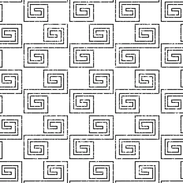 Grunge Nahtlose Muster Mit Schwarzen Umrissen Geometrische Formen Textur — Stockvektor