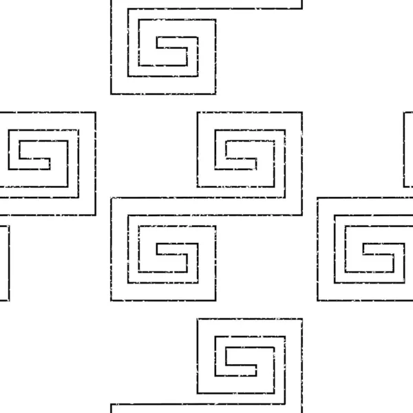 黒の輪郭幾何学的な形のテクスチャとグランジシームレスパターン — ストックベクタ