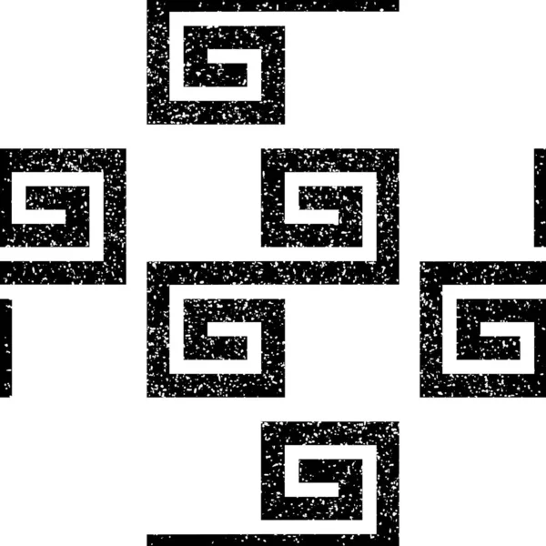 Grunge Dikişsiz Desen Siyah Dış Hatlı Geometrik Biçim Dokusu — Stok Vektör